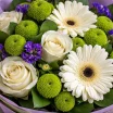 Черничный пломбир – букет из гербер и кустовых хризантем 2
